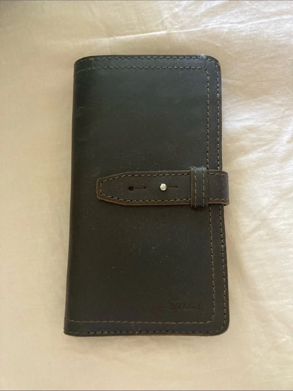 Dark Brown Leather Strap Wallet